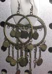 Enlarge circle fish hook earring hanging multi flat silver circle design