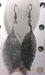 Leaf shape fish hook earring with rugged design