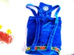 China made tote and handbag shopping factory distributes Royal blue girls knap sack with embroidery and thin strap