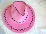 Buy fine head wear outsourcing export comapny supplies Womens fashion, cowboy style hat with black embroidery designs on brim and top from China