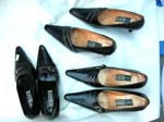 Designer inspired shoe warehouse factory distributes fashionable slip on womens short heeled pumps with fashion decor