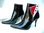 Online womens apparel distribution importer supplies quality Leather fashion ankle boots with high heel, pointed toe and fashionable design on inside of zipper