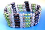 Buy therapy Hematite wraps online by Chine wholesale manufacturers at affordable prices. Clear rhinestones, green pearl beads, designed silver beads, and faceted cylinder shape magnetic hematite beads inlaid