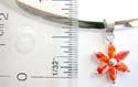 Fashion cuff necklace with pendant and an orange cz motif 6 leafs flower design