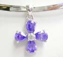 Fashion religions cuff necklace with pendant motif 4 pear shape forming a cross and clear cz inlaid in the middle