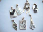 Fresh water seashell pewter bronze pendant, ramdomly picked.