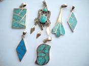 Turquoise bronze pendant, ramdomly picked.