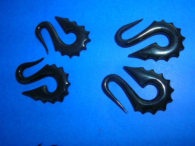 Giftwear wholesale company - Unique S shaped buffalo horn earrings with crafted edging