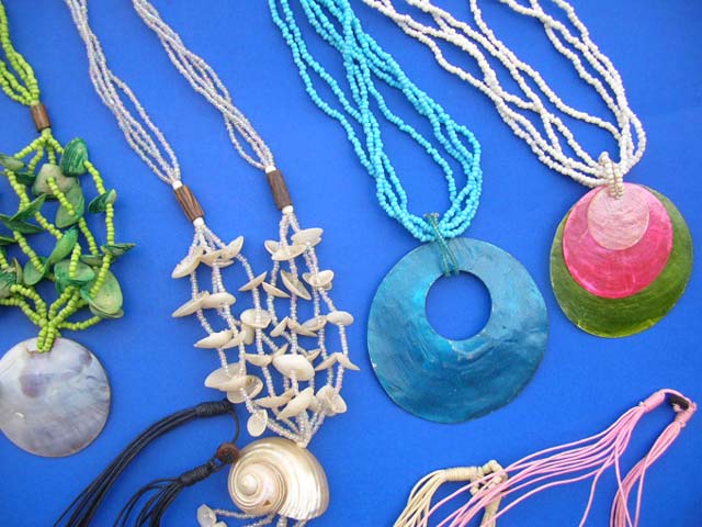 Ladies jewelry fashion supplier - Summer style bali indonesian seashell and bead necklaces