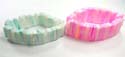 Fashion seashell bracelet with dyed seashell in long rectangular shape design, assorted color randomly pick