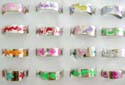 Fashion enamel bold band ring with assorted carved-in pattern design