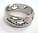 Cut-out scorpion design on both sides of fashion surgical steel ring 