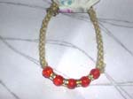5 red beaded hemp fashion bracelet