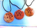 China online reatiler supplying wholesale jade necklaces. Twisted black cord necklace motif bat pattern holding a round circle genuine chinese brown / yellow jade pendant, 