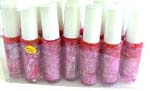 China import dealers supplying health and beauty supplies. Pink glitter nail polish.