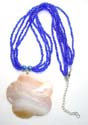Assorted multi bead strings necklace motif a flower shape seashell pendant
