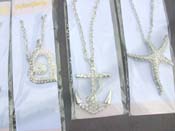 Silver long cz necklace