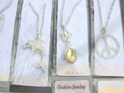 Silver long cz necklace