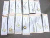 Silver long cz necklace