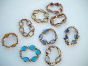 Bronze glass bead bracelet