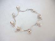 Jiggle bell silver plated bracelet
