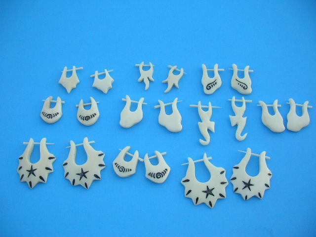 Fine Indonesian made bone earlet earrings with post - jewelry retail supplier