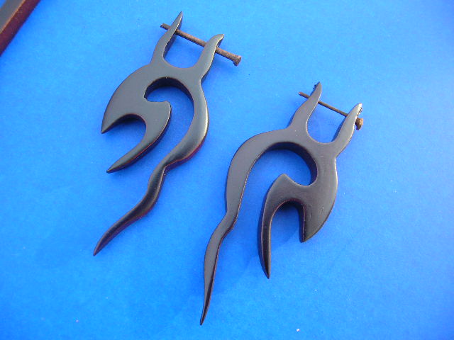 Accessory distribution catalog shop - Balinese style lightning inspired organic wooden earrings