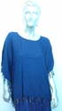 Beaded fringe poncho in solid color design