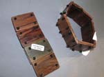 Jewelry online boutique catalog, Hot spring stretchy bracelet with wooden paneling and black beads