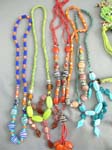 Unique artisan jewelry shopping wholesaler, Teen necklace with trendy glass blown beads and stone decor 